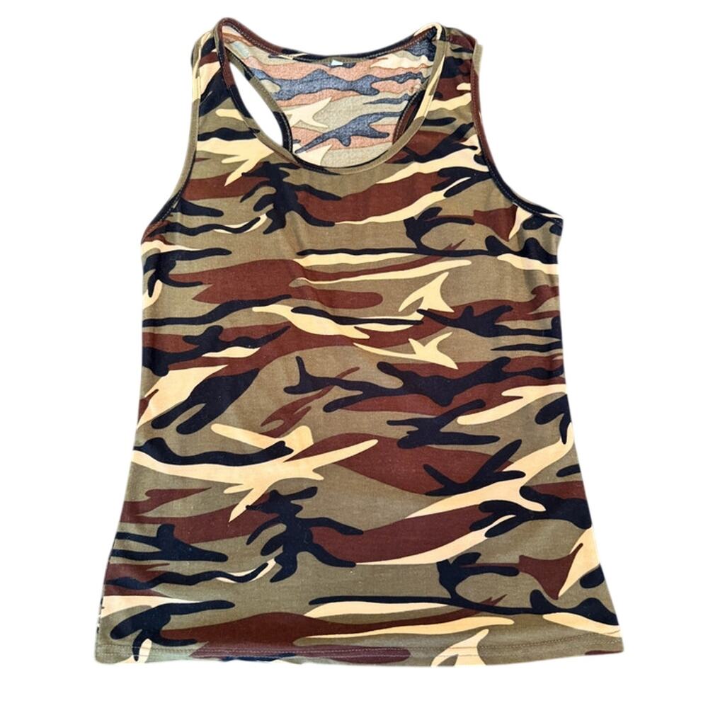 Camouflage Racer Back Tank Top Medium